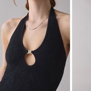 Out From Under Floral Seamless Keyhole Cutout Halter Top